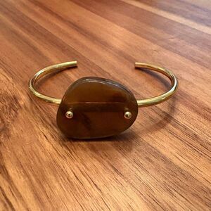 J.Crew | Acetate Stone Open Cuff | Deep Ember